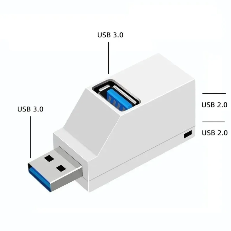 USB 3.0 HUB Adapter Extender Splitter Box 3 Ports High Speed for PC Laptop MacBook Phone High Speed Data Transfer USB Splitter