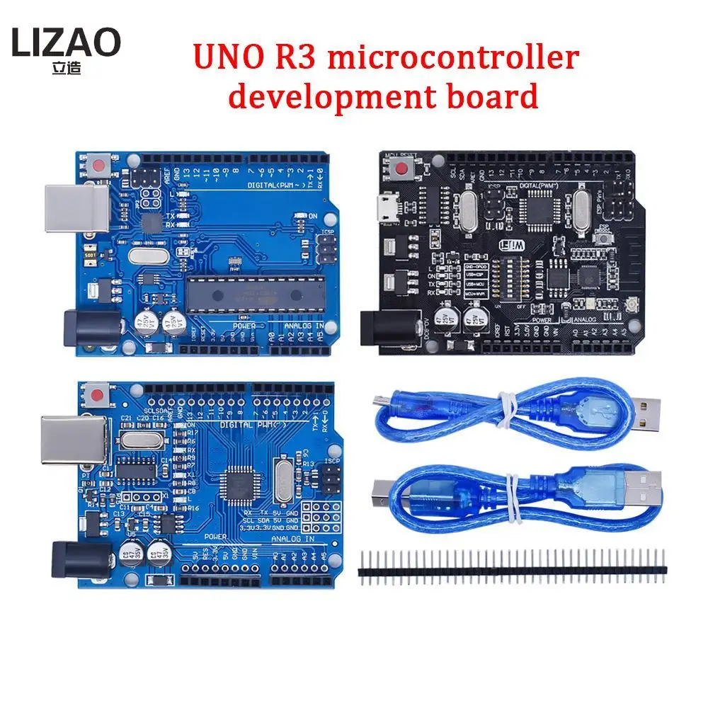 UNO R3 Scatola ufficiale ATMEGA16U2 / UNO + WiFi R3 Chip ATMEGA328P originale CH340G UNO R3 Scheda di sviluppo WeMos ESP8266