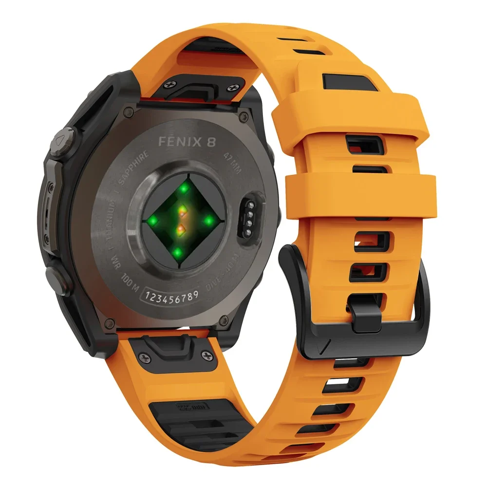 1:1 Fenix8 Uhrenarmband für Garmin Fenix 8 Pro 47 mm 51 mm E 7 7X 6 6X 5 5X/Epix Pro/Enduro 3/970 QuickFit 22 mm 26 mm Silikonarmband