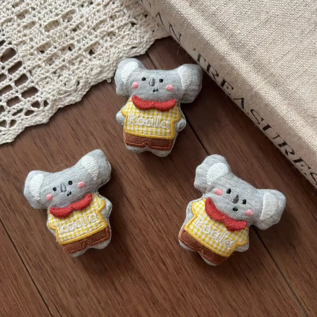 Premium Stuffed Cotton Koala Brooch Pin Hair Accessory for DIY Shoes Hat Children Apparel Sewing Embellishment