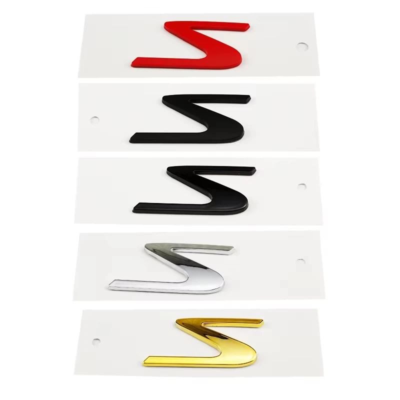

ABS S Logo Car Rear Trunk Body Badge Emblem Decals Sticker For Maserati Modena S Levante Quattroporte Ghibli Granturismo Trofeo