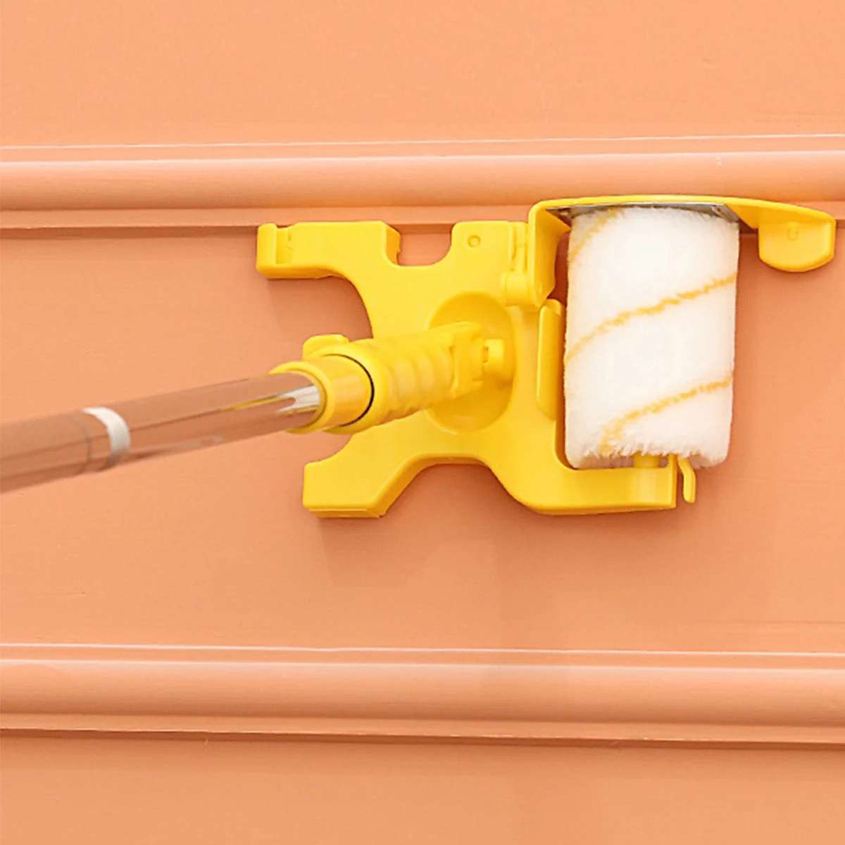 Cat Edger Roller Edger Kuas Cat Edger Alat Sikat Multifungsi dengan Roller Sikat Batang Ekstensi untuk Dinding Rumah Detail Ruangan