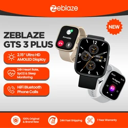 New Zeblaze GTS 3 Plus AMOLED Screen Smart Watch Ultra 2.15'' Hi-Fi Bluetooth Phone Calls Health and Fitness Tracking Smartwatch