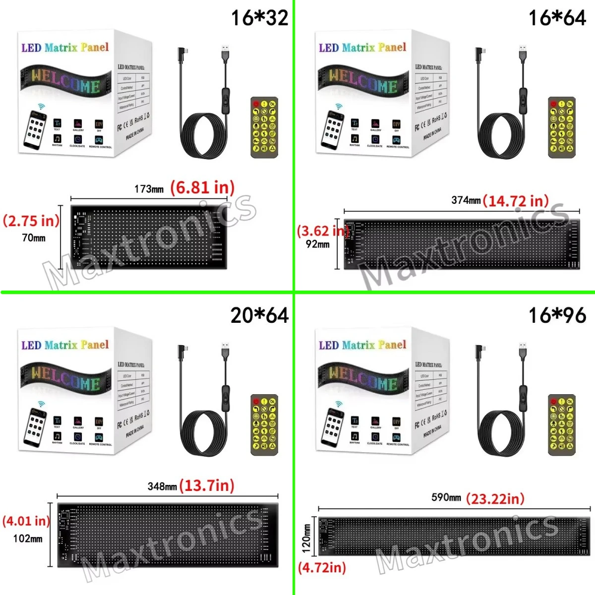 DIY 5V LED Auto Matrix Pixel Panel mit Remote mehrsprachige App programmier bare Scrolling Werbe schild wasserdichte Bildschirm anzeige