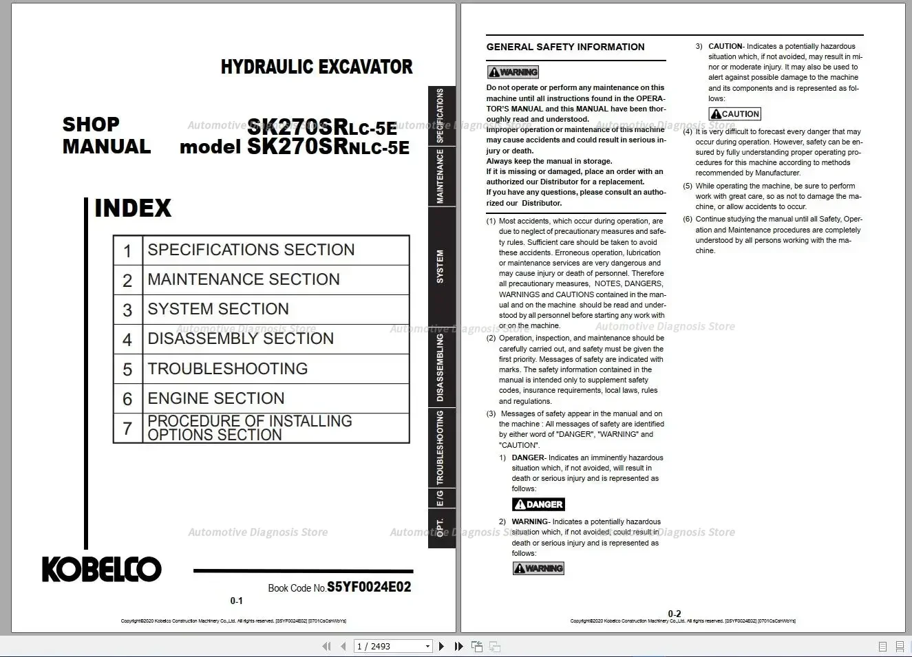 Kobelco 17.57 GB PDF Updated 2021 Excavator Shop Manual
