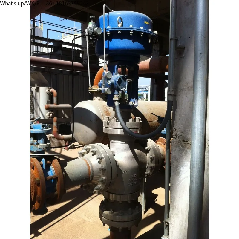 Fotografia 7: Válvula de vapor de 3 vias à prova de vazamento SS304 316 com válvulas globo de controle de atuador pneumático de diafragma posicionador 4-20mA