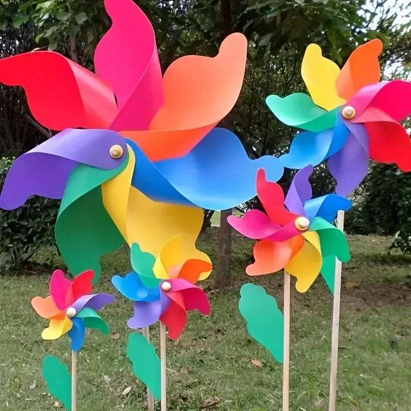 

Новые игрушки, 2 шт., цветные ветряные фрезы, искусственная конструкция, наружное украшение для сада, ToyGifts, дерево