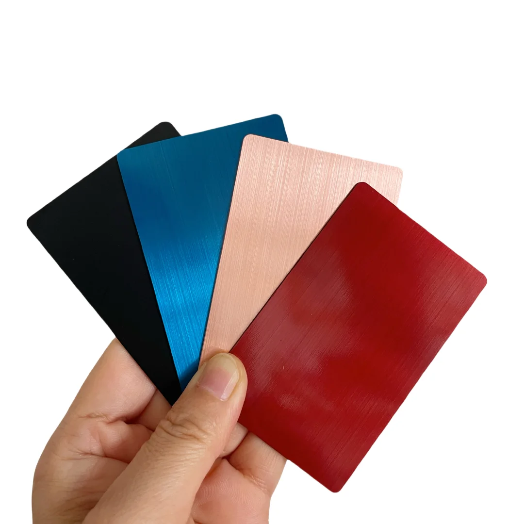 Customized inquiry Full Blank 0.8mm Personalized Wholesale Brush Stainless Steel Metal Business Card