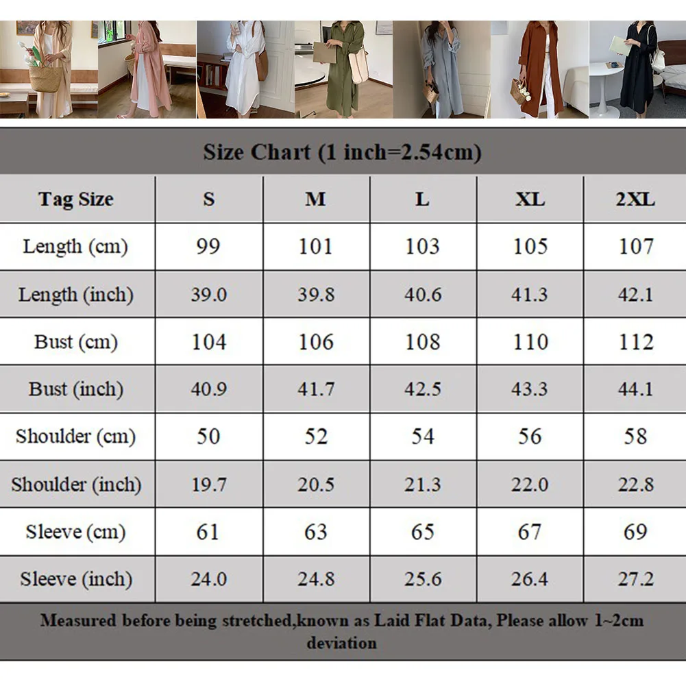Women Spring Loose Long Sleeve Shirt Dress Fashion Casual Sunscreen Blouse Dress