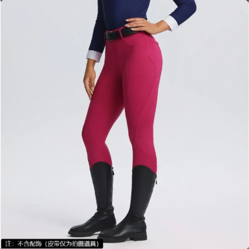Summer Women Horse Riding Pants High Waist Tummy Control Silicone Non-slip Cycling Equestrian Breeches Slim Horse Riding Clothes