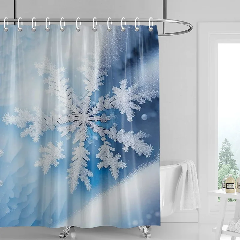 Home decoration shower curtains for bathroom waterproof curtain fabric Modern Nordic style Living Room Merry Christmas winter