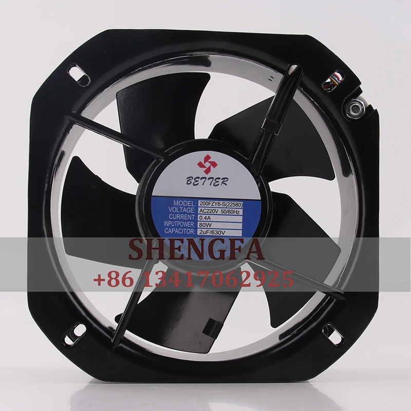 Ningbo Bedell Case Fan Ball Bearing 200FZY6-S(22580) 225X225X80MM AC220V 80W 0.4A Welding Machine Case Inverter Cooling Fan