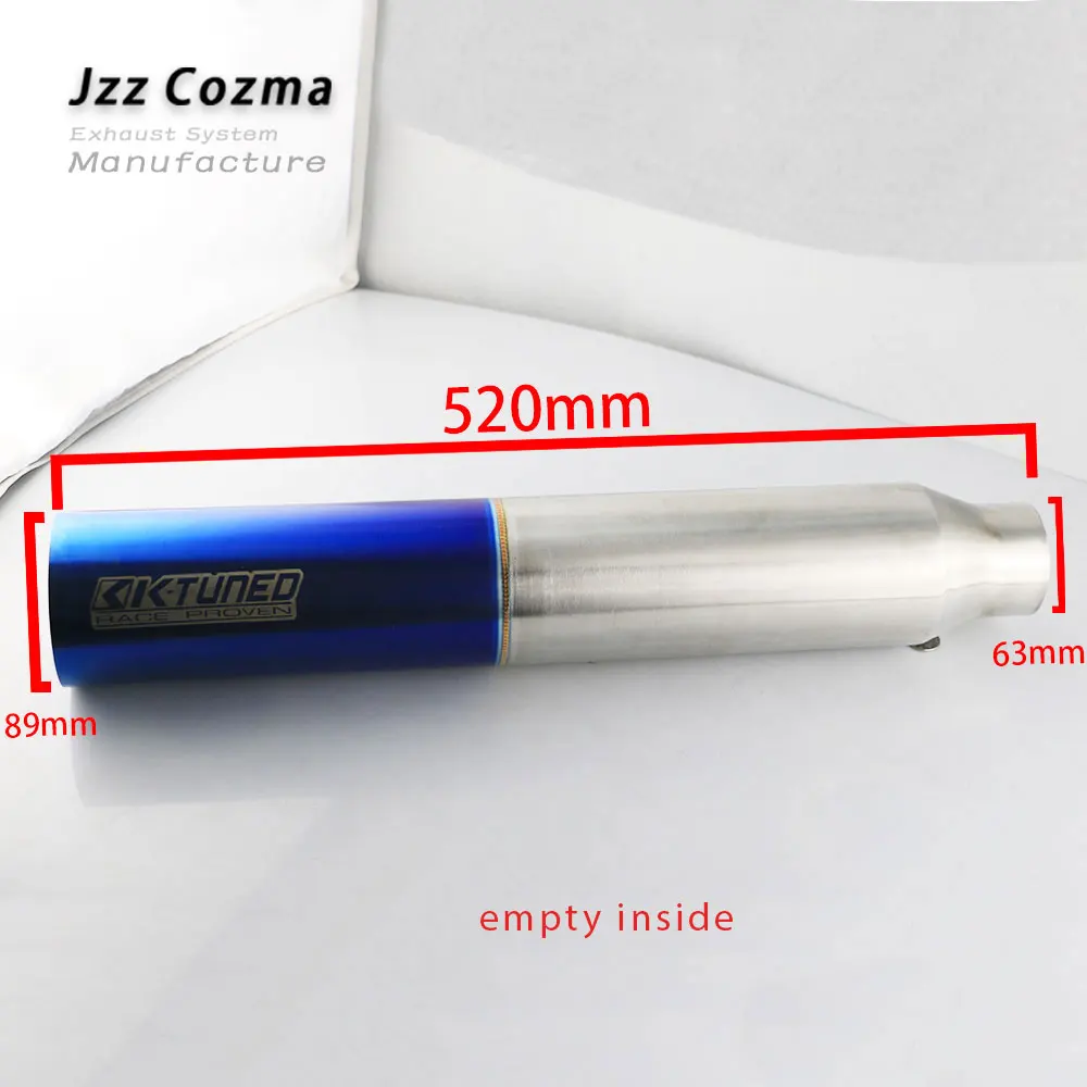 JZZ k-tuned car exhaust tip 2.5 inch car tail pipe straight-through escape tube truch muffler 1mm