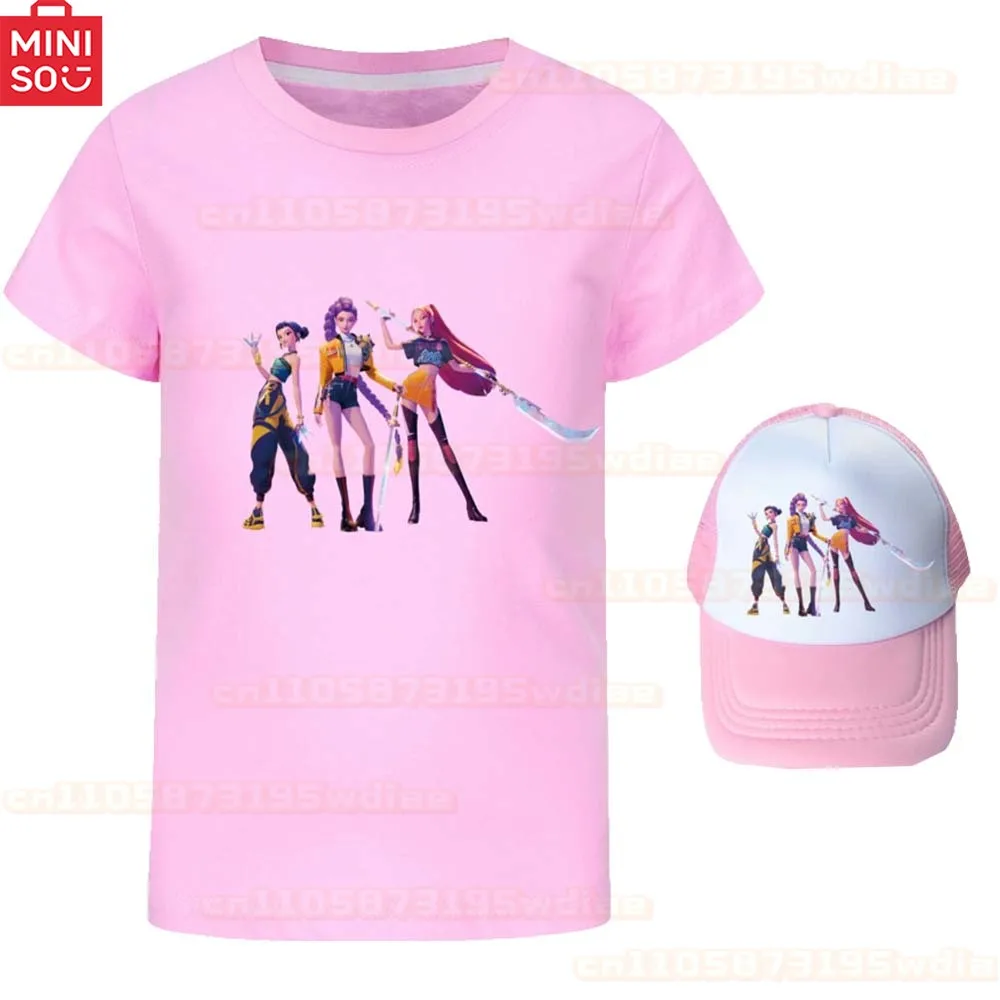 

KPop Demon Hunters Kids T-shirt Summer Children KPop Cotton Short Sleeve Top Boy Anime Fashion Cute Tee Girl Casual Clothes Gift