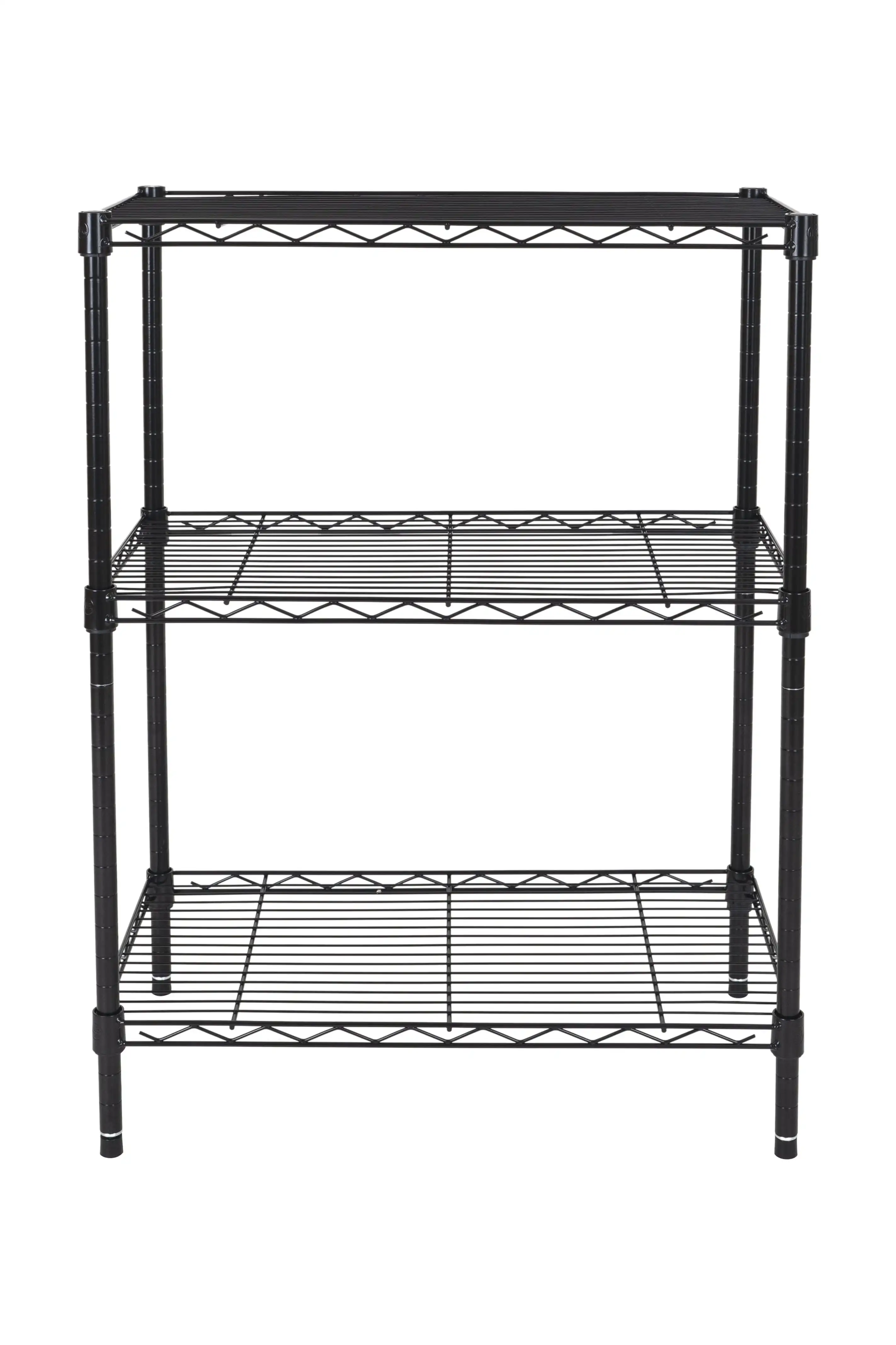 

3-Tier Heavy Duty Wire Shelving Rack, 750 lbs Capacity Black Storage Shelves for Garage/Basement/Kitchen