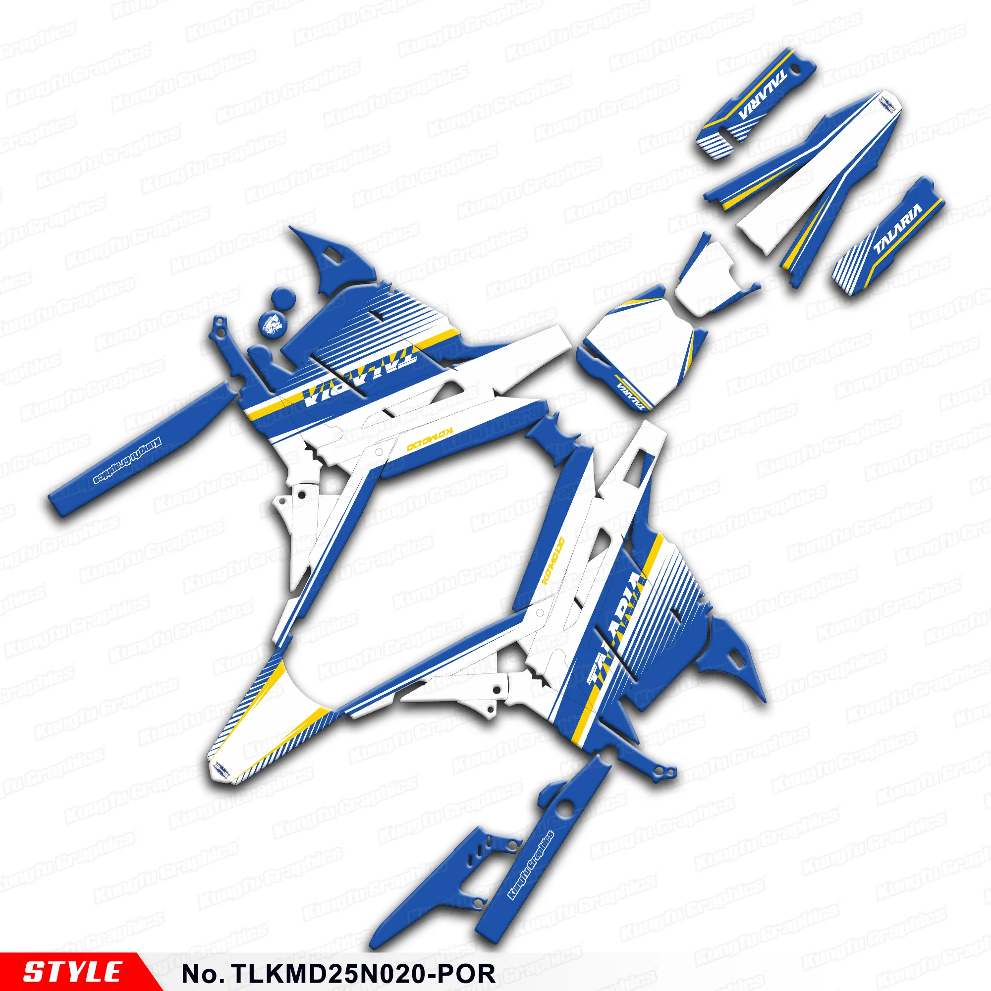 

JY RACING Adhesive Sticker Adhesive Decals for TALARIA KOMODO, Parts, Style No.TLKMD25N020-POR