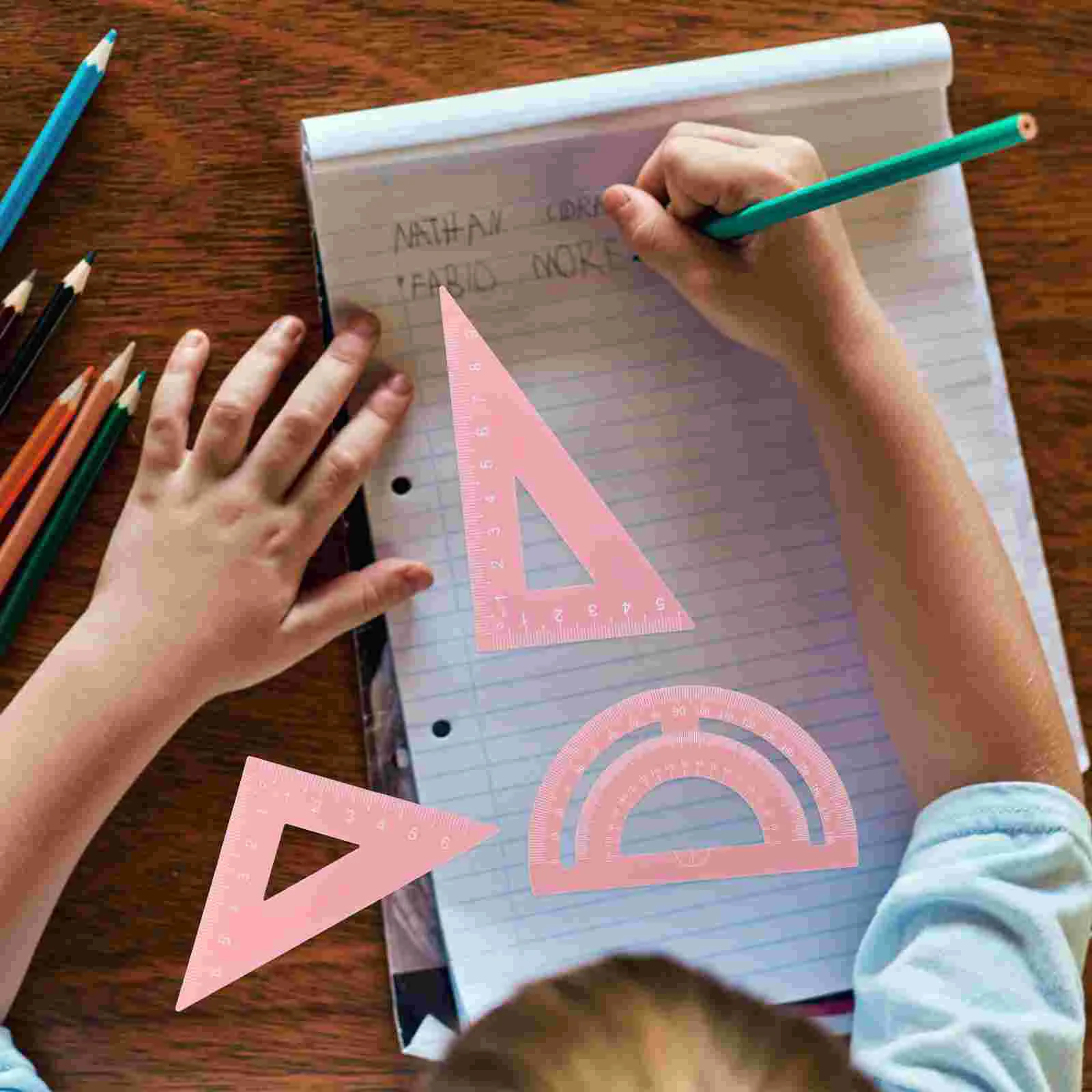 Strumenti per il disegno del righello Disegno per bambini Cancelleria Goniometro Semplice aula Geometria Metallo Kit multifunzionale Ufficio per studenti