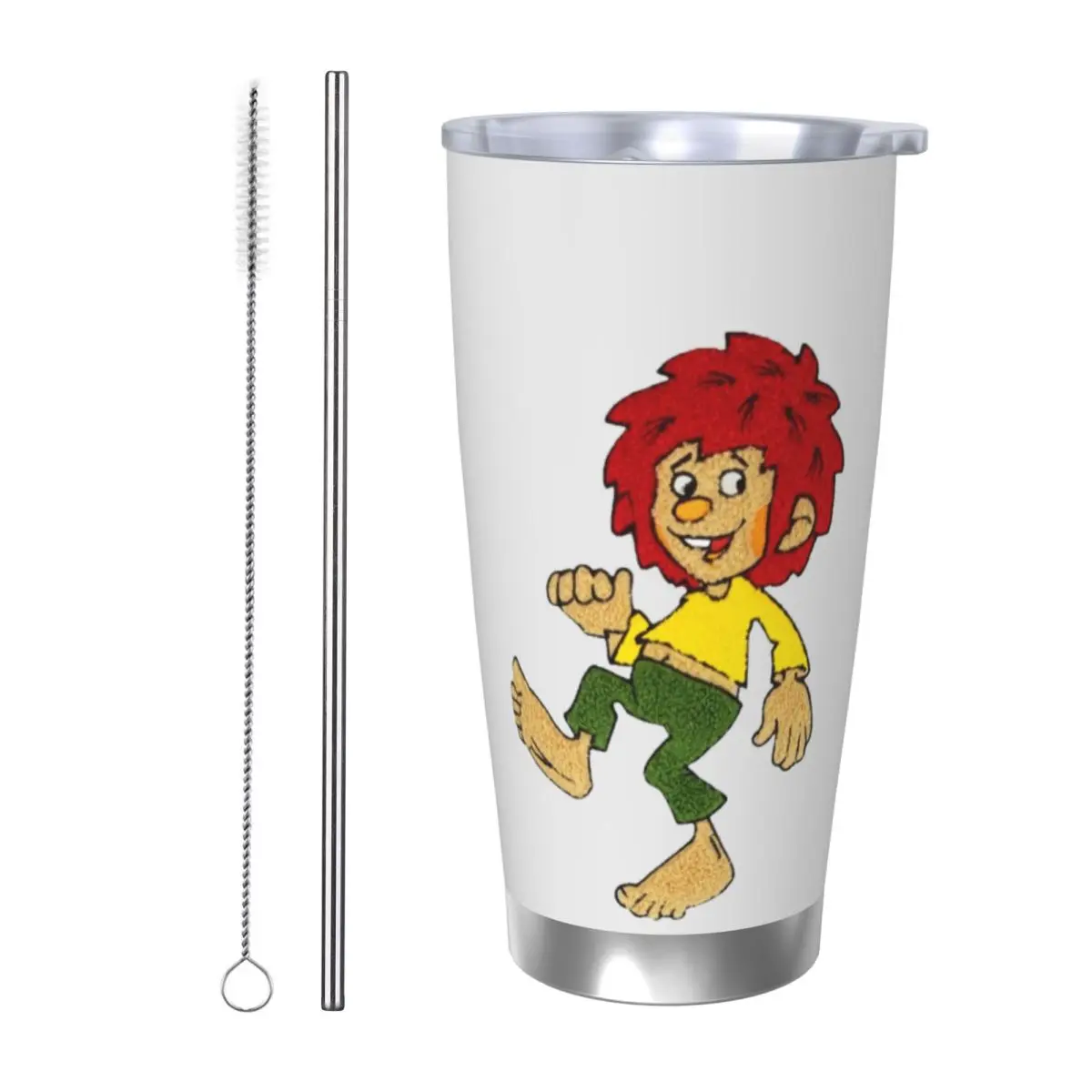 

Стакан Pumuckl из нержавеющей стали, кружка с вакуумной изоляцией, термохолодная бутылка, соломинка с крышкой, 20 унций