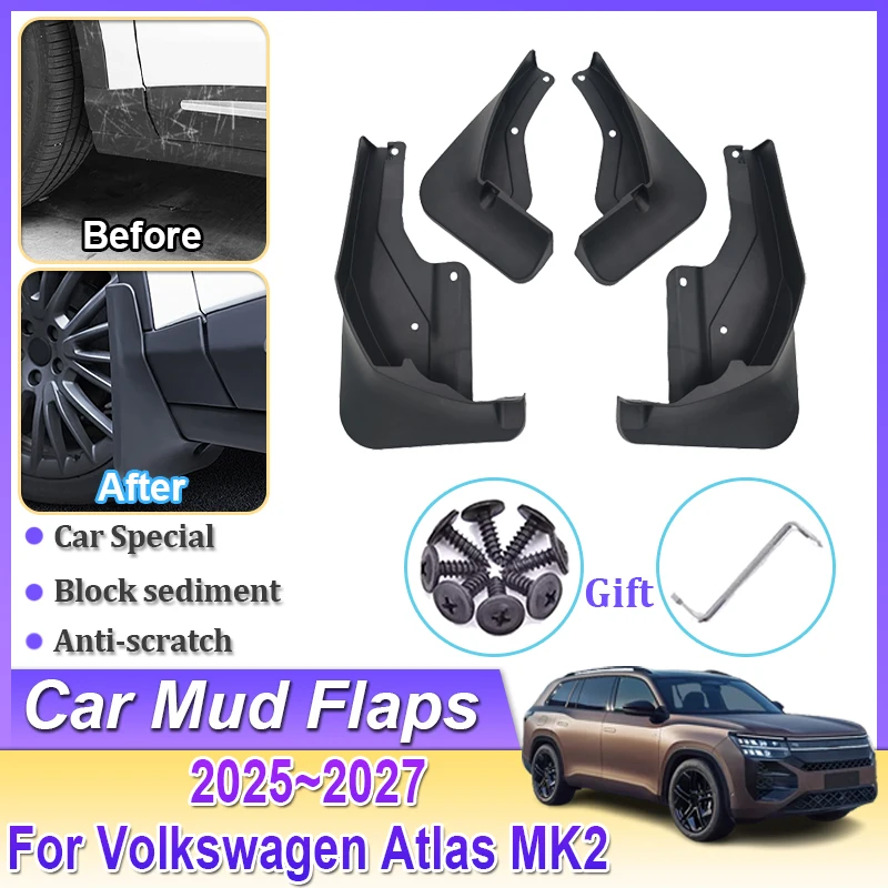 

For Volkswagen Atlas MK2 Car Mudguard Part VW Teramont Pro Accessorie 2025~2027 Mudflap Splash Fender Flare Cover Guard Auto Mud