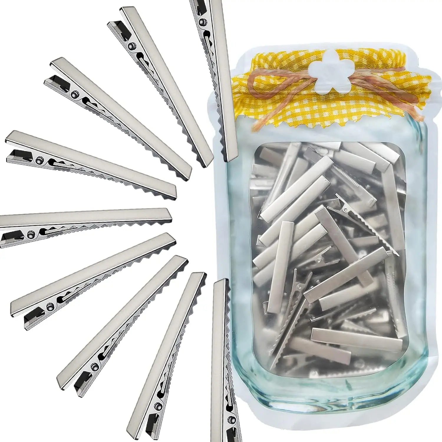 

100Pcs Alligator Hair Clips for Bow Making, Large DIY Craft Supplies (5.7cm)