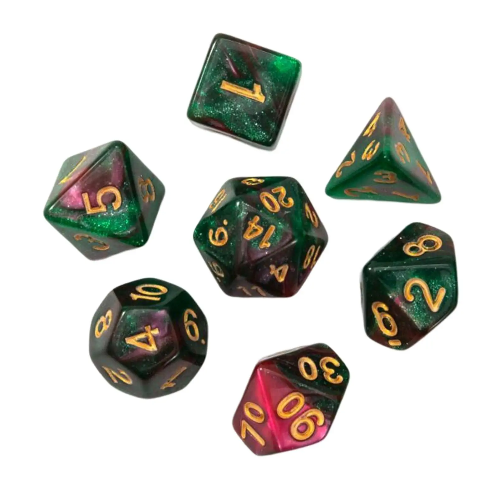 

Набор из 7 многогранных акриловых игральных костей для настольных и карточных игр