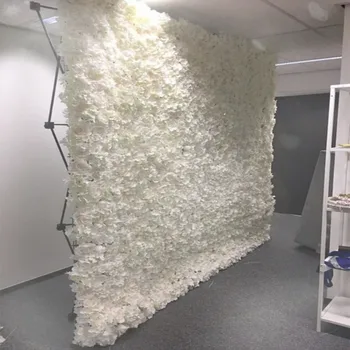 화이트 수국 꽃 벽 세트, 스탠드 포함, DIY 웨딩 배경 장식, 무료 배송, 8x8 FT, 신상 