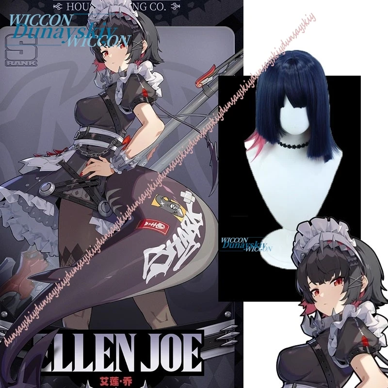 Game Zenless Zone Zero Ailian Qiao 2026 new Wig Simulation Scalp Black Blue Pink Fake Hair High Heat Synthetic Wigs ZZZ