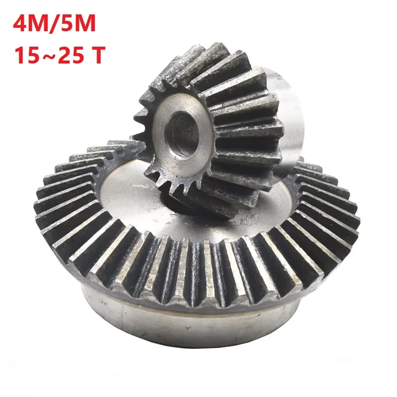 Transmission Parts Mechanical Power Transmission Gears 4/5 Mod Bevel Gear 15~25 Teeth Metal Bevel Gear