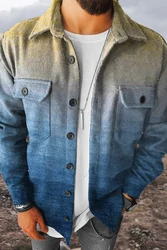 Men's Autumn And Winter Long Sleeved Shirt Jacket With Single Side Nylon Pocket Decoration Men's Coat S-5XL