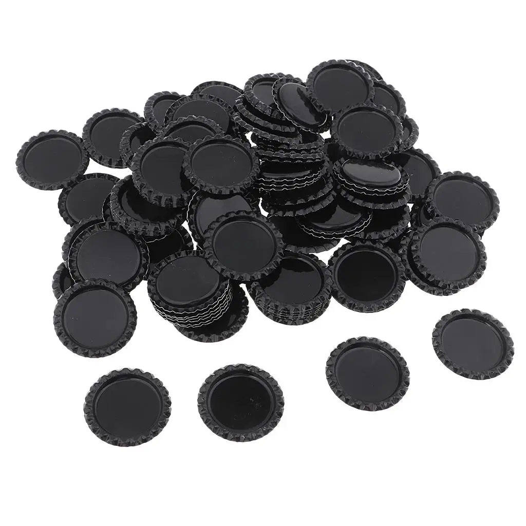 100pcs Flattened Flat Crown Bottle Caps for DIY Hair Bows Pendant Kids Craft