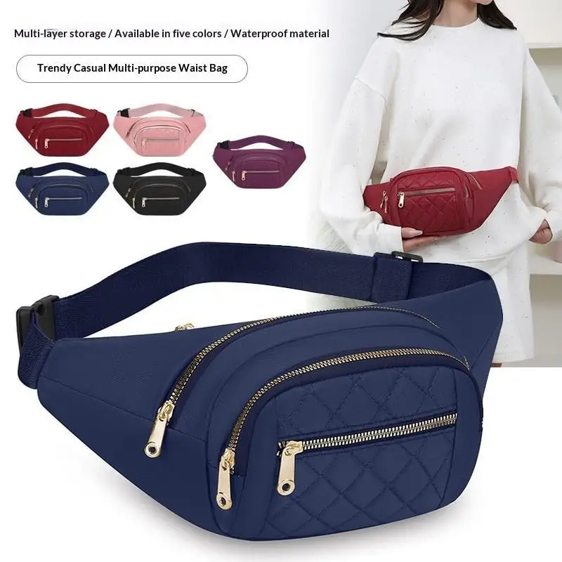 Riñonera de tela Oxford de varios colores, correa ajustable, múltiples bolsillos, diseño acolchado para senderismo, viajes, salidas informales