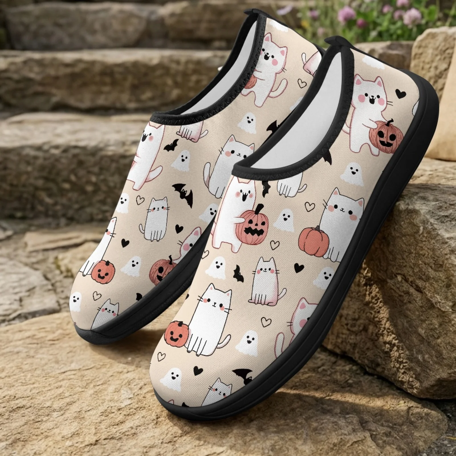 PENSTROLL Cat Pumpkin Theme Wide Toe Box Sneakers Hiking Shoes for Men Comfortable Zero Drop Minimalist Sneakers 2026 Collection