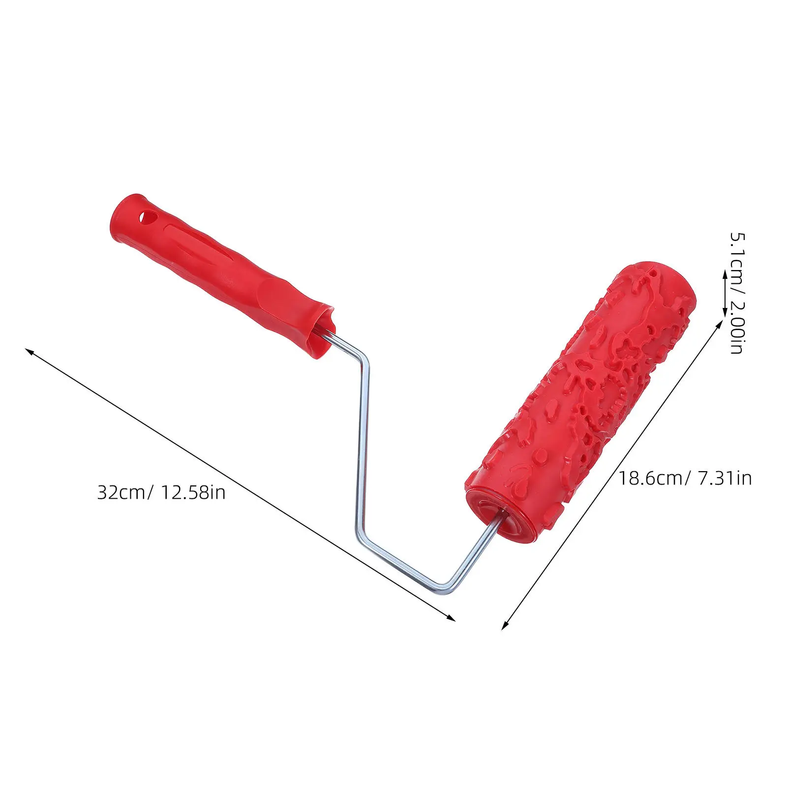 Decorative Paint Roller Embossed Pattern Embossing Pottery Texture Rollers Red for Craft