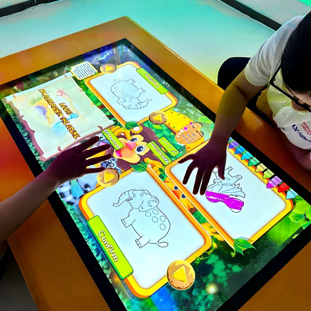 Multiplayer Indoor Steel Magic Painting Wall Projection Interactive Game For Kids New