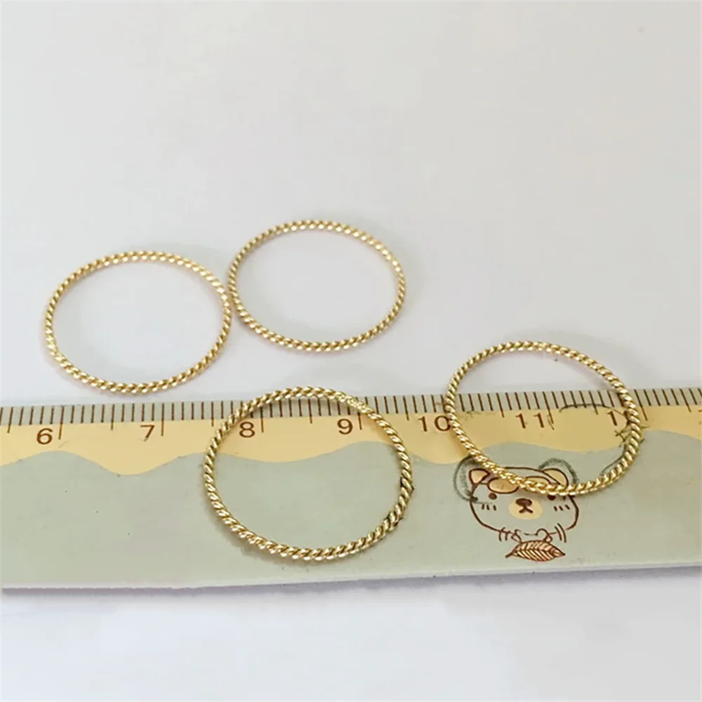 14K Gold Filled Twist Coiled Closed Stacking Ring Setting US Size 5 6 7 8 9