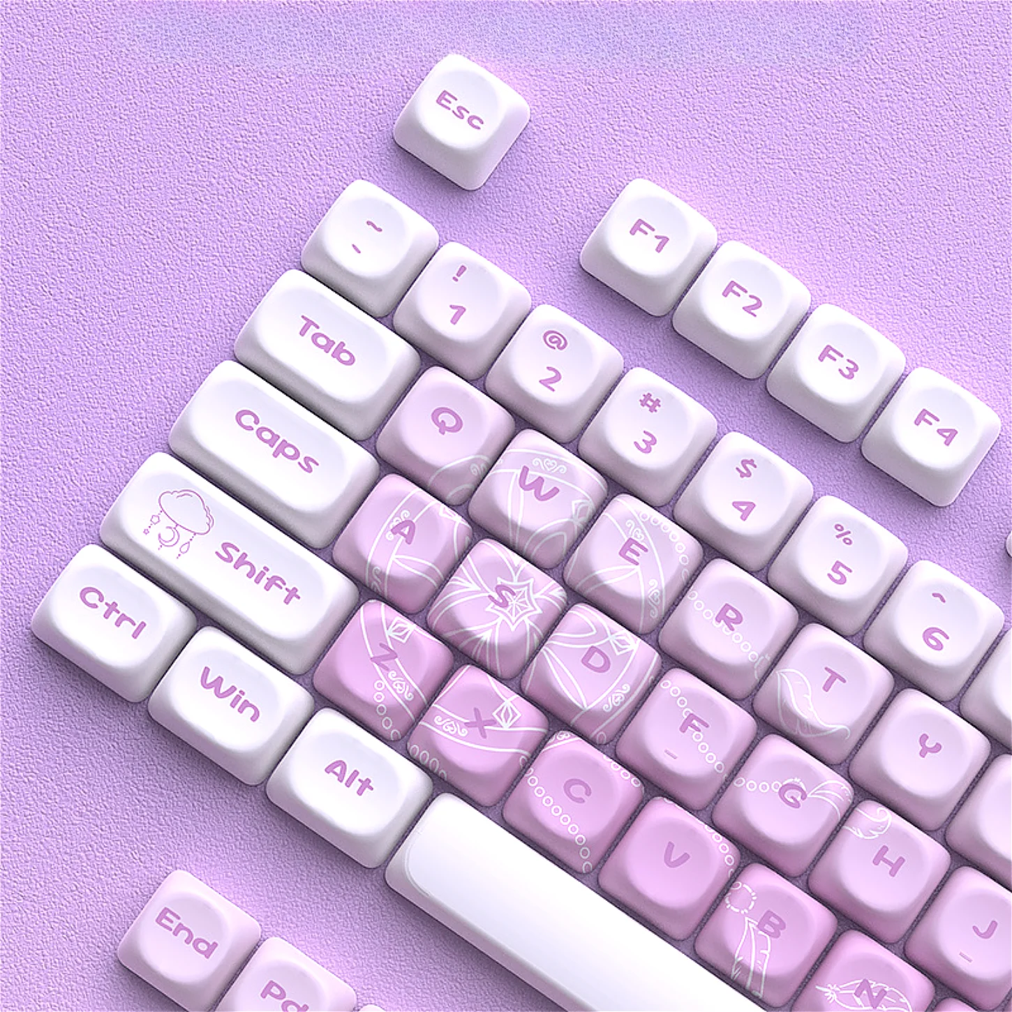 

Dream Catcher Star Rain Powder MOA Keychain Kit PBT 120+keys for 60/64/84/98/108 Mechanical Keyboard