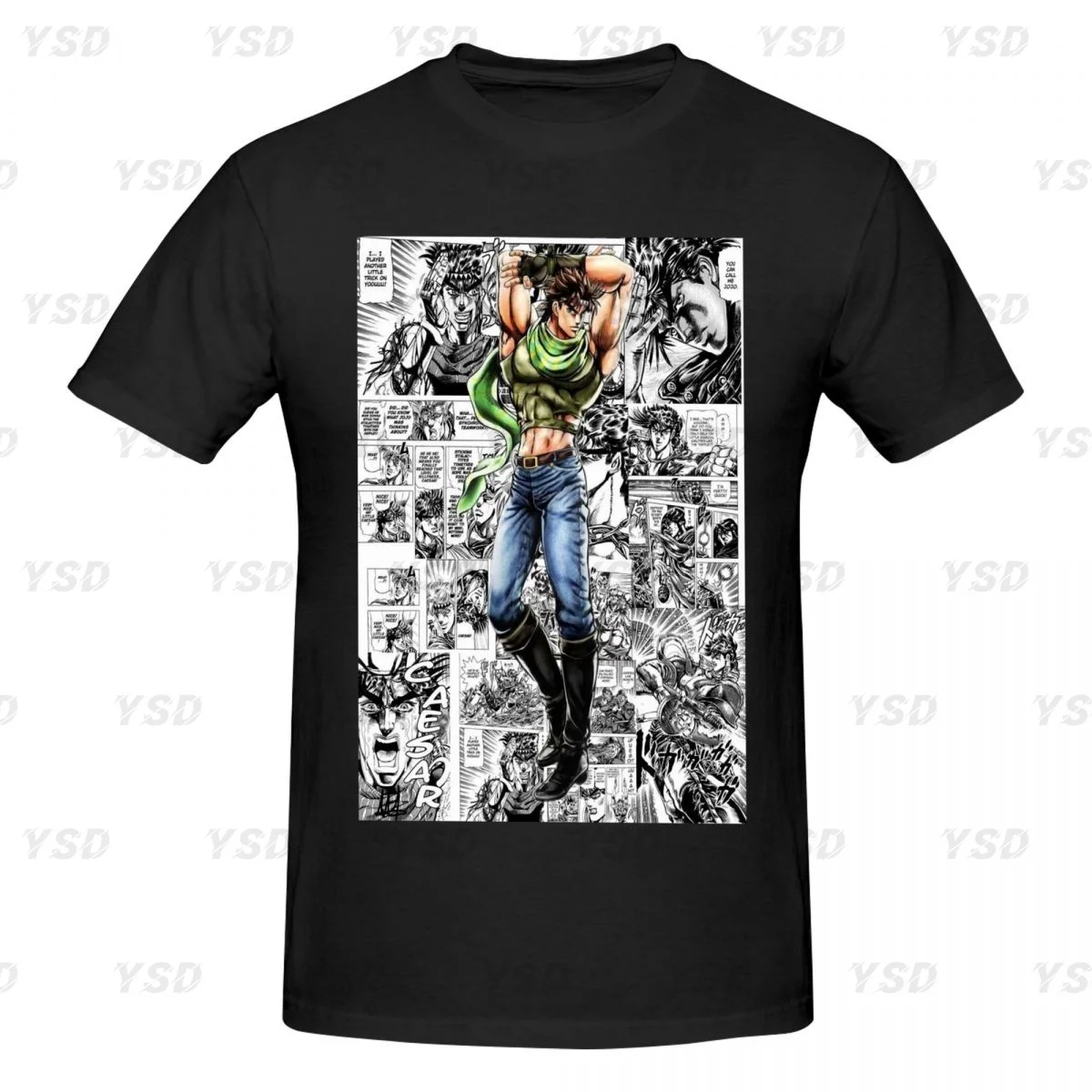 Jojo Bizarre Adventure Men's tight fitting sports T-shirt,Quick-Drying, Oversized print Tee shirt