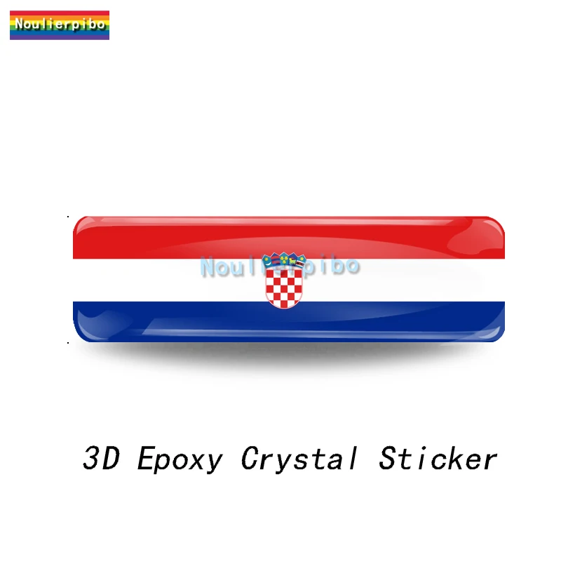 3D Personality Sticker Croatia Flag Epoxy Waterproof Vinyl Die Cut Decal Motorcycle Car Silicone Parts Hubcap Laptop Decal