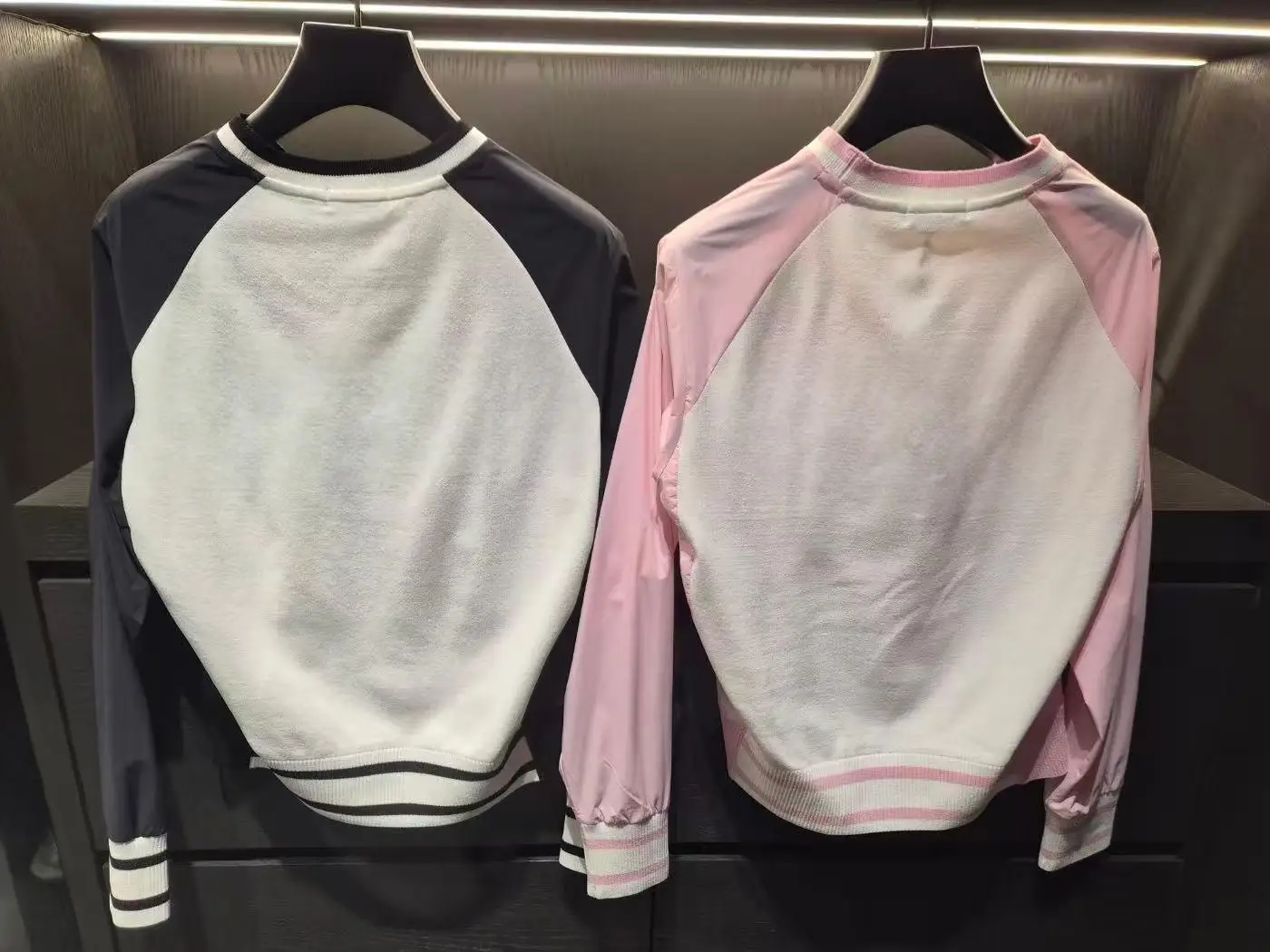 Women Golf Long Sleeve T-Shirt Early Autumn Crew Neck Knit Splicing Quick Dry Windproof Loose Casual Tops