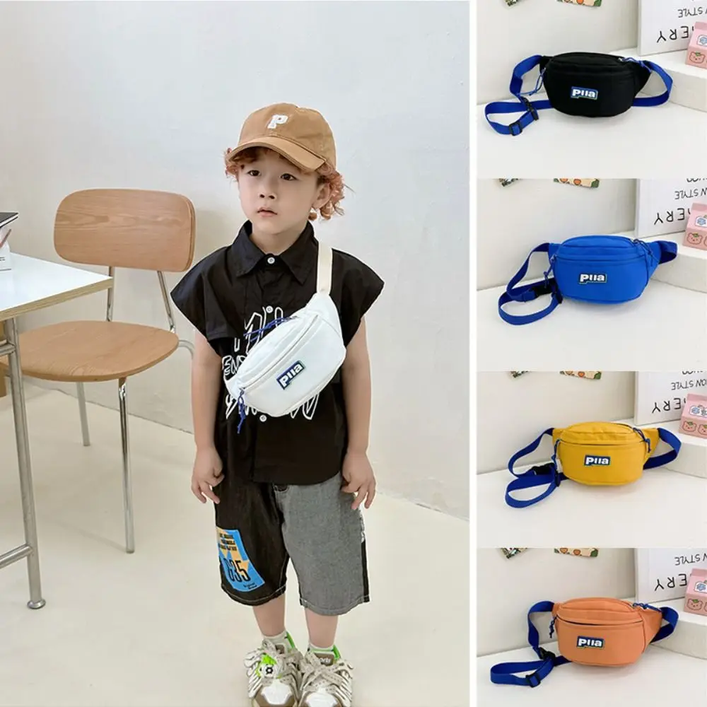 Letter Printed Children's Chest Bag Fashion Lightweight Large Capacity Travel Sling Bag Nylon Shoulder Bag