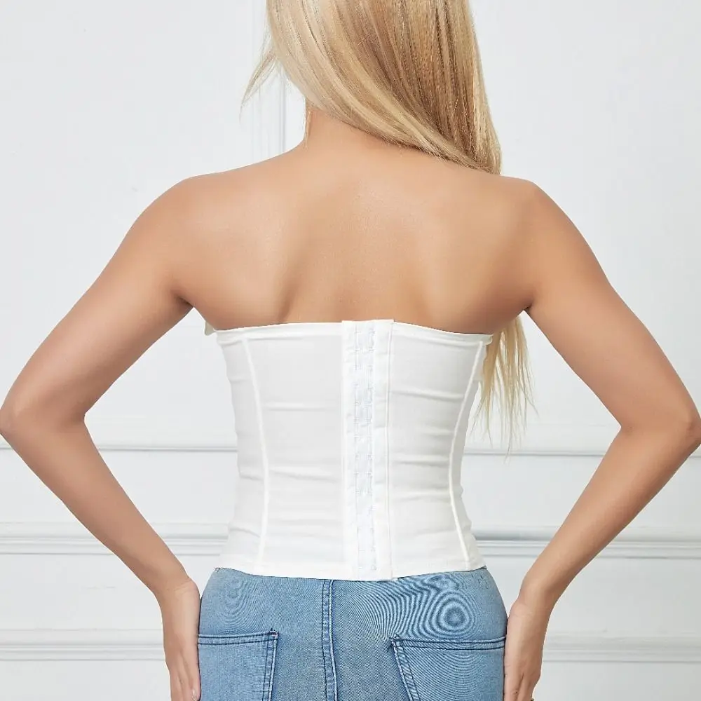 

Пряный стиль девушки, галстук без бретелек, утягивающий жилет без рукавов, облегающий женский корсет, уличная одежда, укороченные топы без бретелек, женские топы