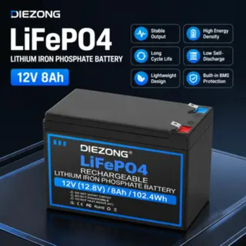 12V 15Ah LiFePO4 battery pack Built-in 10A BMS For Sprayer Access control audio UPS Kid's Toys Electric vehicle 12V power