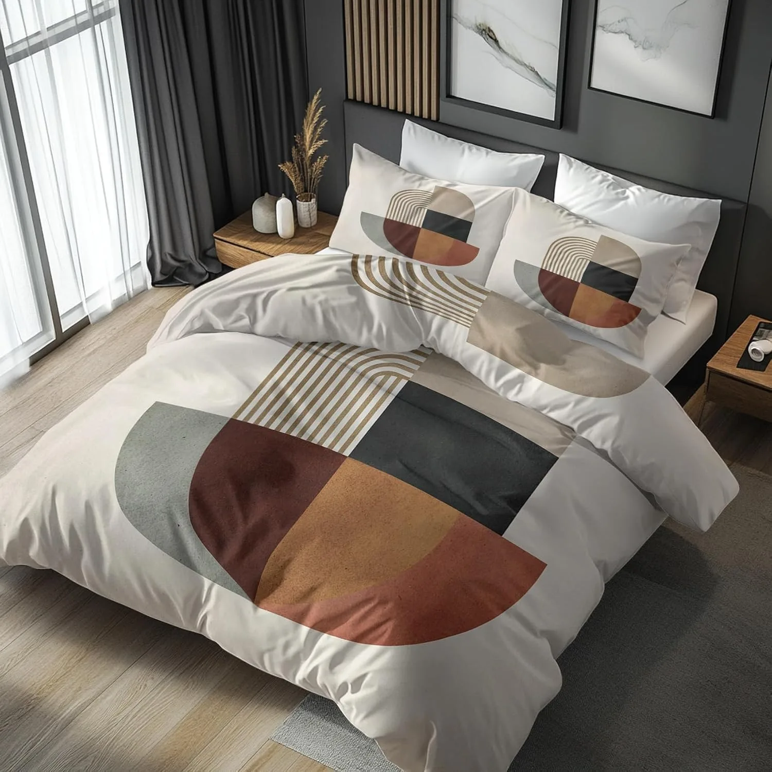 Mid Century Geometric Abstract Bedding Sets New 3d Printed Bed Cover Comforter Duvet Cover Pillow Case Modern Bedroom Decoration