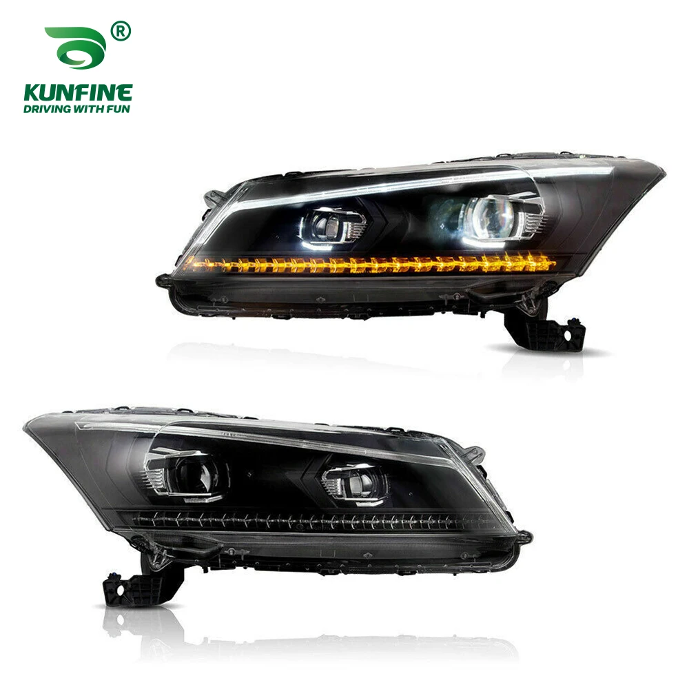 

Pair Of Car Headlight Assembly For HONDA ACCORD 2008 Tuning Headlight Lamp Parts with Daytime Running Light Angel Eyes Bi Xenon