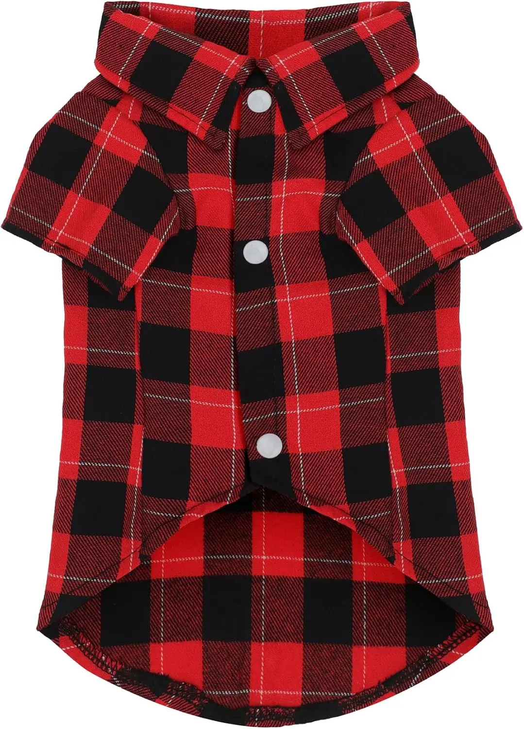 

Classic Plaid Dog Shirt: Pure Cotton for Small to Large Breeds, Comfortable & Breathable, Red