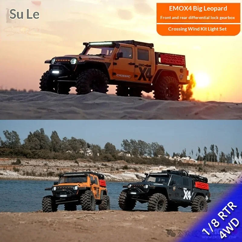 CROSSRC EMO X4 1/8 Scale 4WD RTR RC Crawler Off Road Truck With Front Rear Diff Lock Trans Gearbox Light Kit Cross Country Set