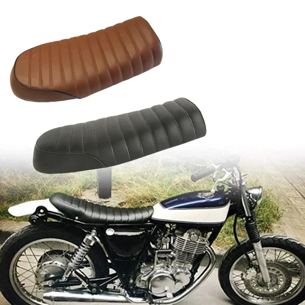 PU Motorcycle Leather Vintage Cafe Racer Refit Flat Saddle Cushion Replacement for CG12 GN CG CB200 CB30 CB400SS SR00 XJ XS KZ