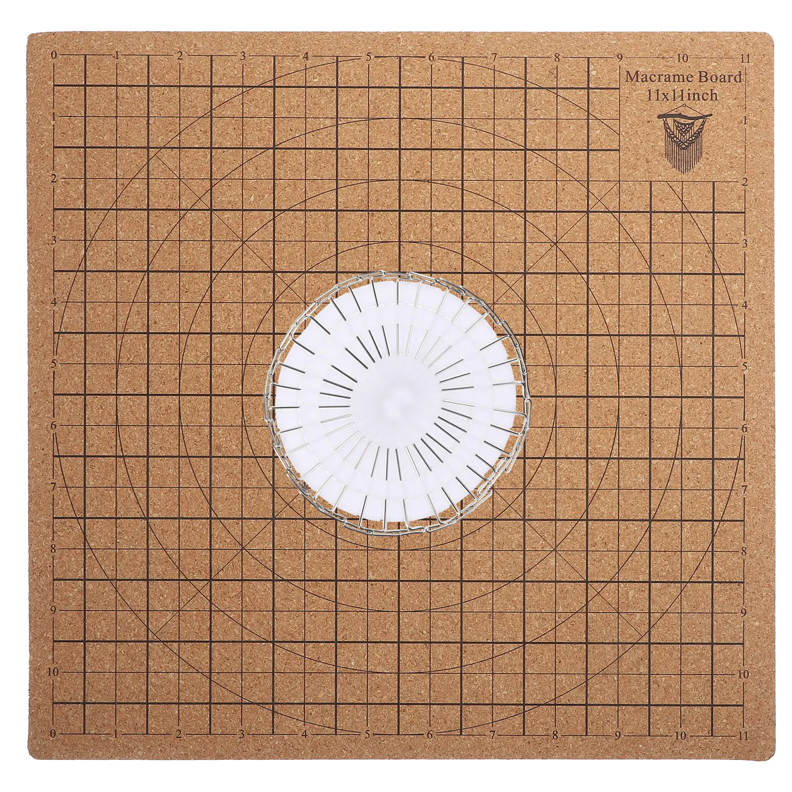 

1Set Soft Cork Board Macrame Board Stainless Steel Pins Knotting Craft Grid Measuring Tool for Jewelry Projects Macrame Supplies