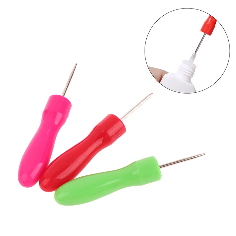 3Pcs Lash Glue Bottle Blocking Needle sostituzione estensione ciglia colla testa bocca tappi speciali Plug Opener strumenti per il trucco