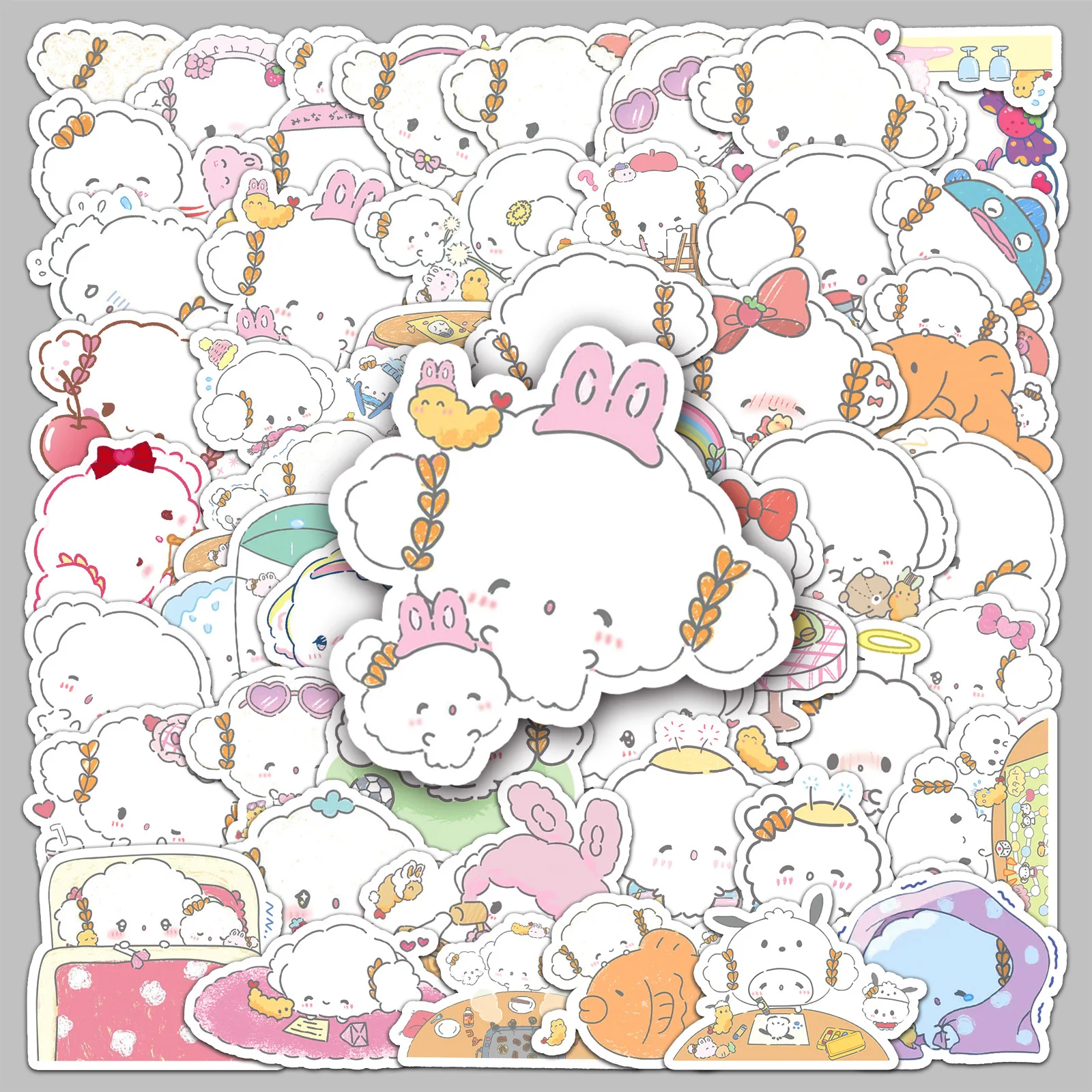 51 peças de farinha de trigo elfo desenho animado Sanrio COGIMYUN fofo HD adesivo decorativo à prova d'água pequeno Mochi